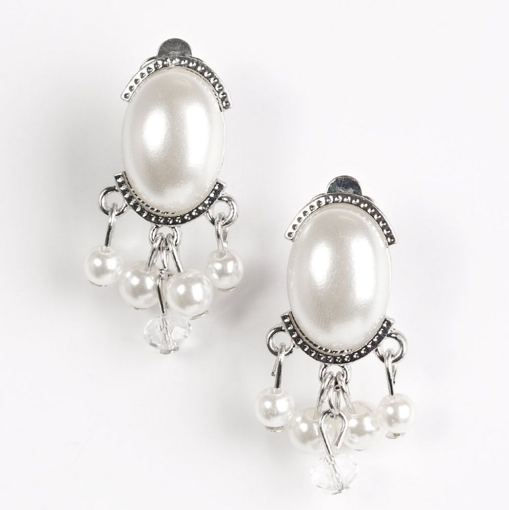 Paparazzi Classy Casablanca White Clip-On Earrings